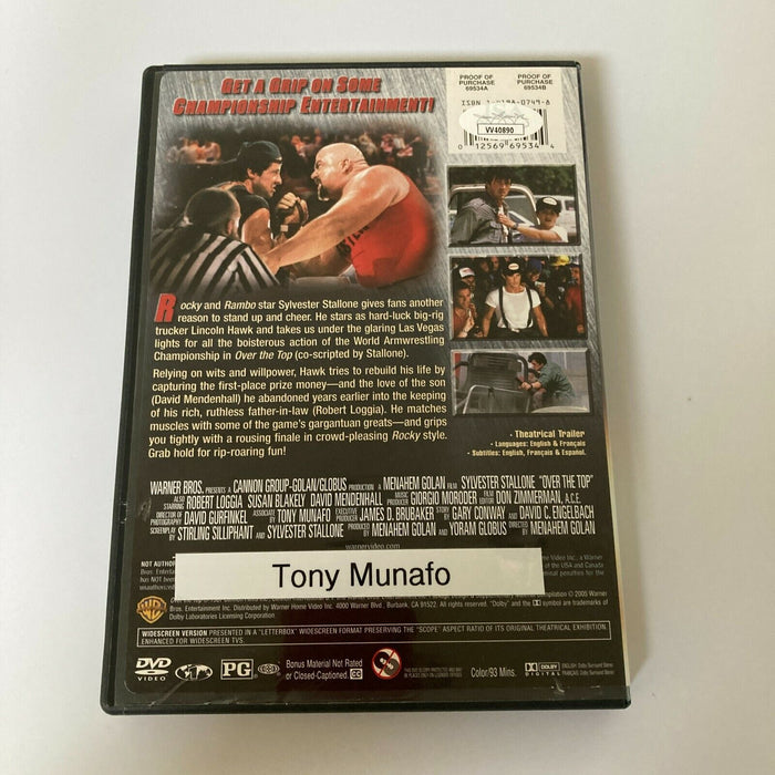 Tony Munafo Signed Stallone Over The Top DVD Movie JSA COA