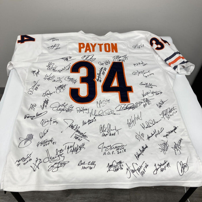 NFL Hall Of Fame Multi Signed Walter Payton Jersey With 40+ Signatures JSA COA