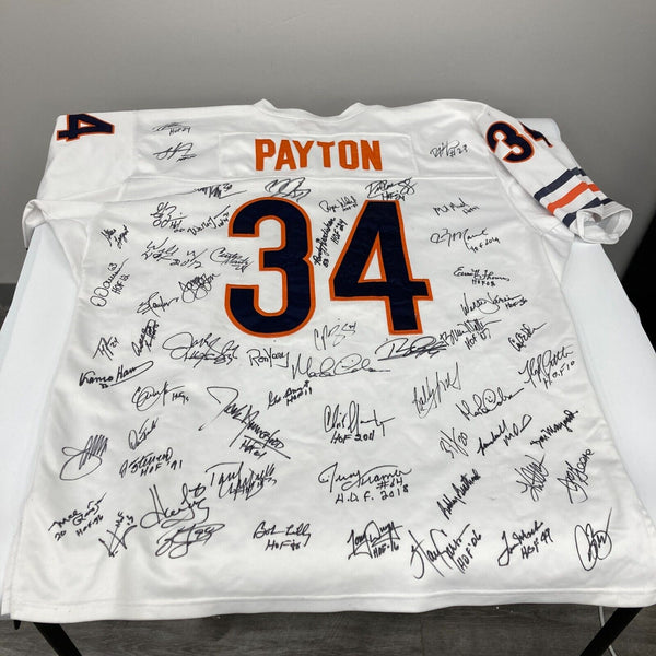 NFL Hall Of Fame Multi Signed Walter Payton Jersey With 40+ Signatures JSA COA