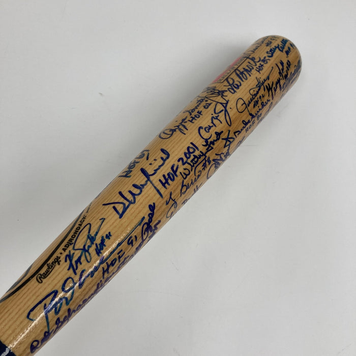 Beautiful Hall Of Fame Multi Signed Baseball Bat 52 Sigs Willie Mays JSA COA
