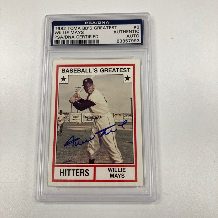 1982 TCMA Willie Mays Signed Baseball Card Auto PSA DNA