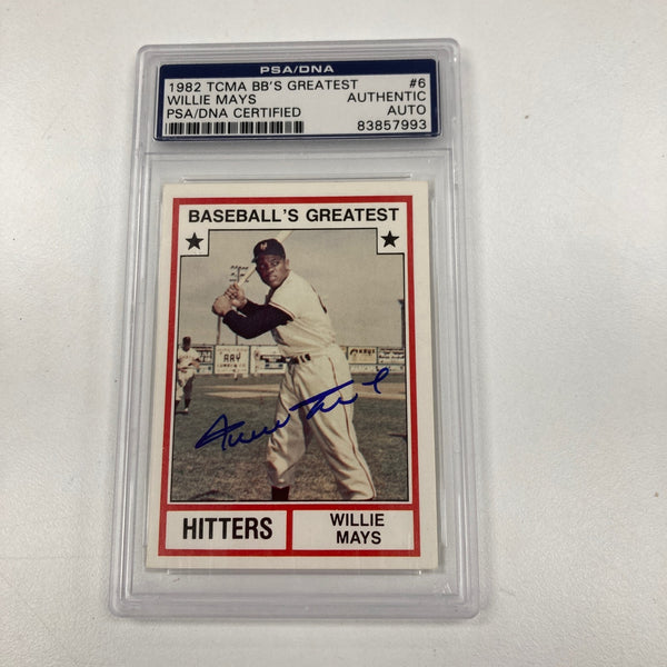 1982 TCMA Willie Mays Signed Baseball Card Auto PSA DNA