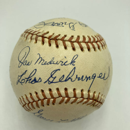 Hall Of Fame Multi Signed Baseball Harry Hooper Joe Medwick Lefty Grove JSA COA