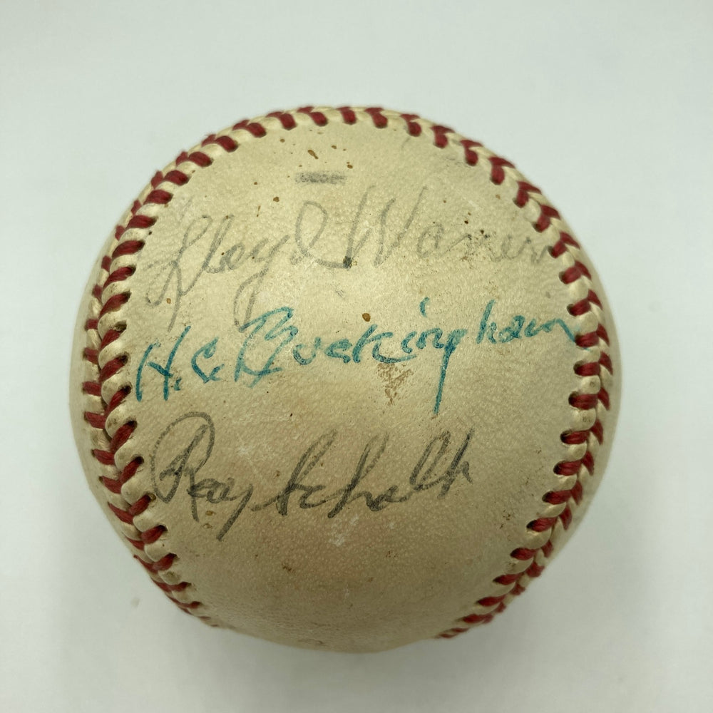 Ray Schalk Lloyd Waner Red Ruffing & 1968 Tigers Signed Baseball JSA COA