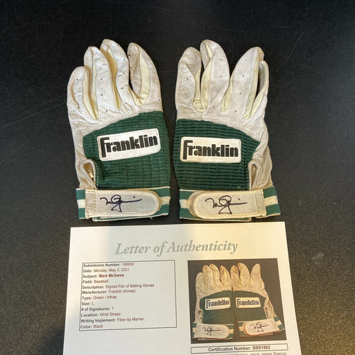 Rare Mark McGwire Signed Pair Of 1980's Game Used Batting Gloves With JSA COA