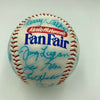 Willie Mays Leo Durocher 1987 Old Timer's Day HOF Multi Signed Baseball JSA COA