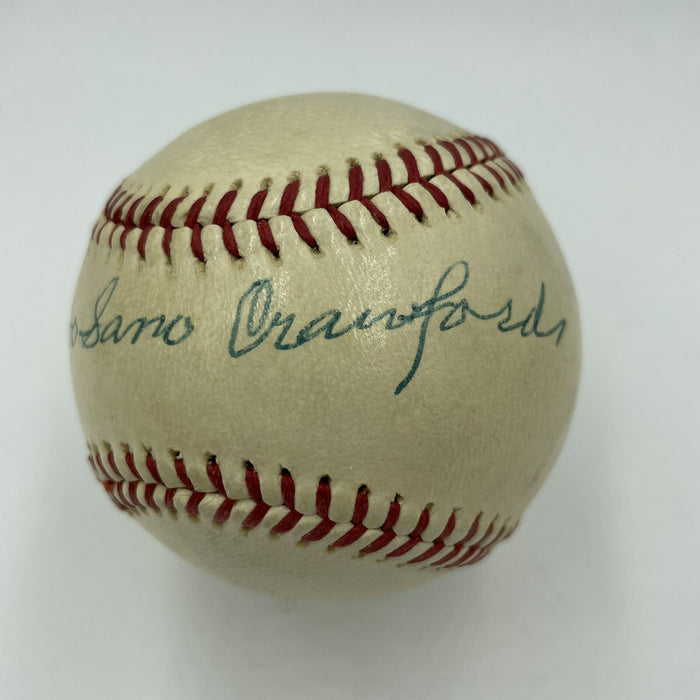 Beautiful Wahoo Sam Crawford Single Signed Baseball PSA DNA COA