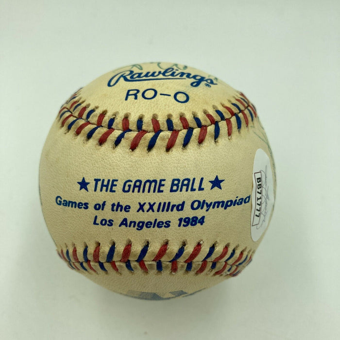 1984 Team USA Olympics Gold Team Signed Baseball Mark Mcgwire Barry Larkin JSA
