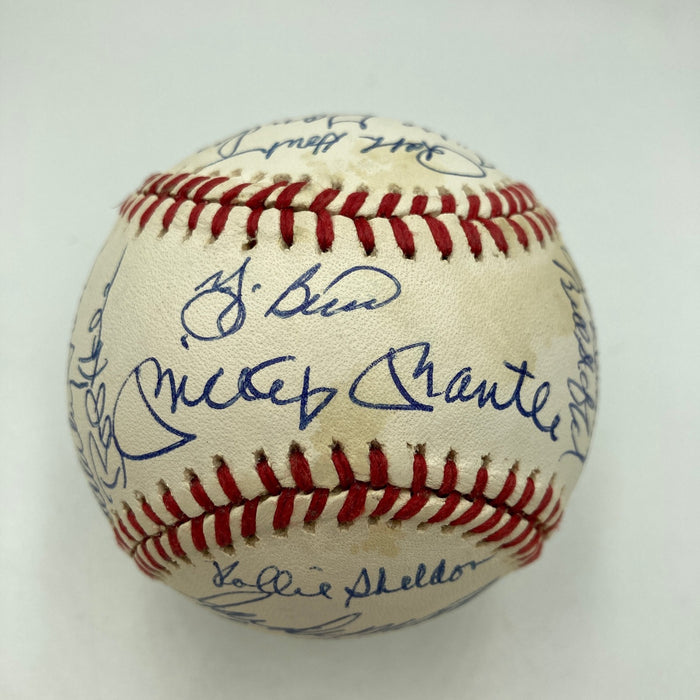 1961 New York Yankees World Series Champs Team Signed Baseball Mickey Mantle JSA