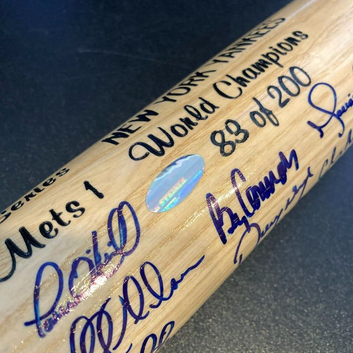 2000 NY Yankees WS Champs Team Signed Bat Derek Jeter Mariano Rivera JSA COA