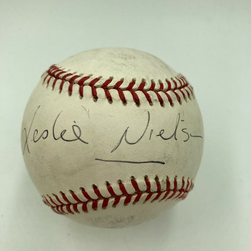 Leslie Nielsen Signed Official American League Baseball JSA COA Celebrity RARE