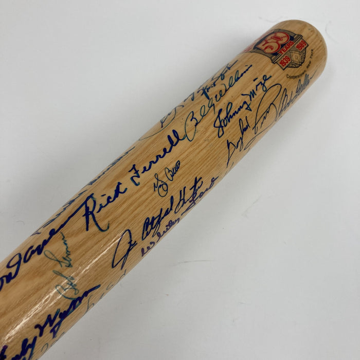 Hall Of Fame Multi Signed Cooperstown Baseball Bat 40 Sigs Willie Mays JSA COA