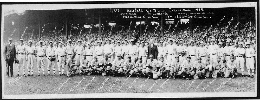 1939 Baseball Centennial Celebration 1910 Athletics Team Signed Baseball JSA COA