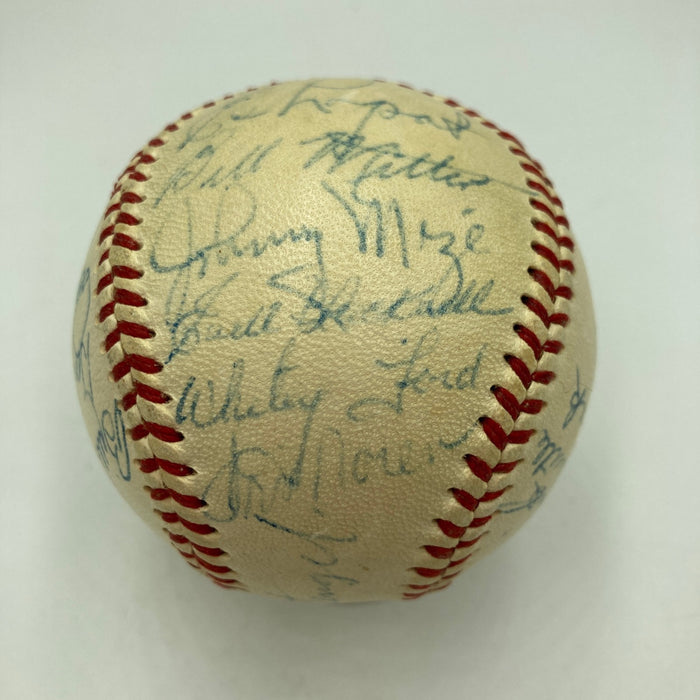 1953 New York Yankees World Series Champs Team Signed Baseball Mickey Mantle JSA