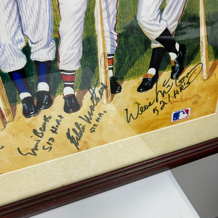 500 Home Run Club Signed Litho With Inscriptions Mickey Mantle Ted Williams JSA