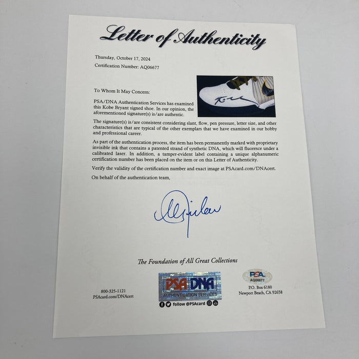 Kobe Bryant 2009 Dual Signed Game Used Kobe IV PE Sneakers Shoes PSA DNA & LOP