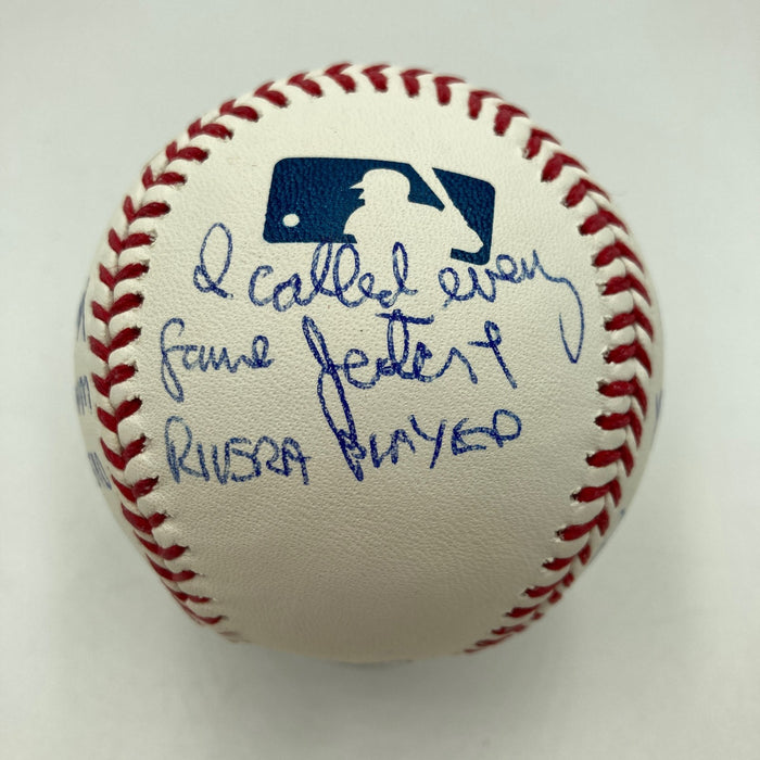 John Sterling Signed Heavily Inscribed STAT Baseball JSA COA RARE!