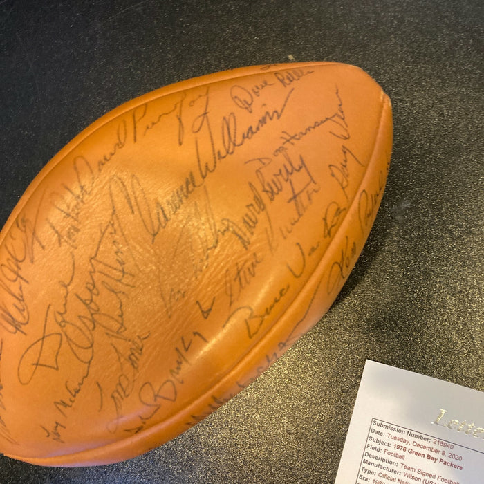1976 Green Bay Packers Team Signed Wilson NFL Game Football Bart Starr JSA COA