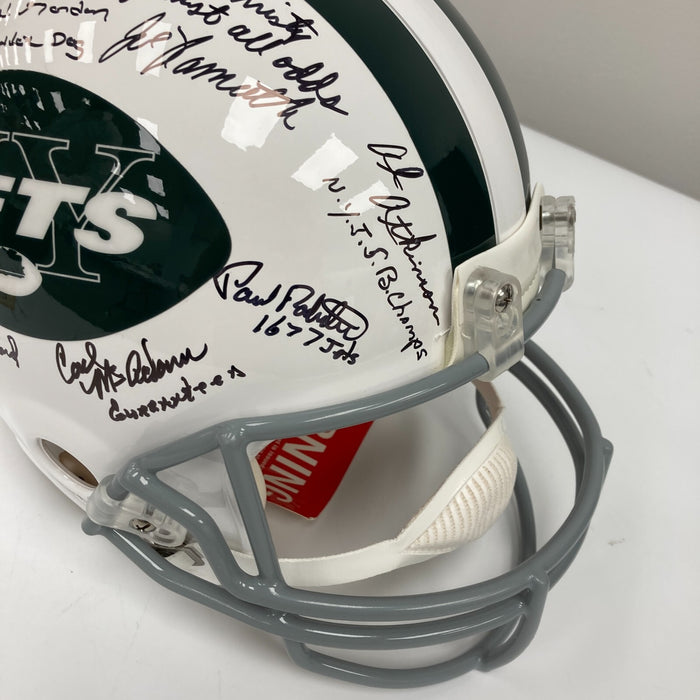 1969 New York Jets Super Bowl Champs Team Signed Authentic Game Helmet Steiner