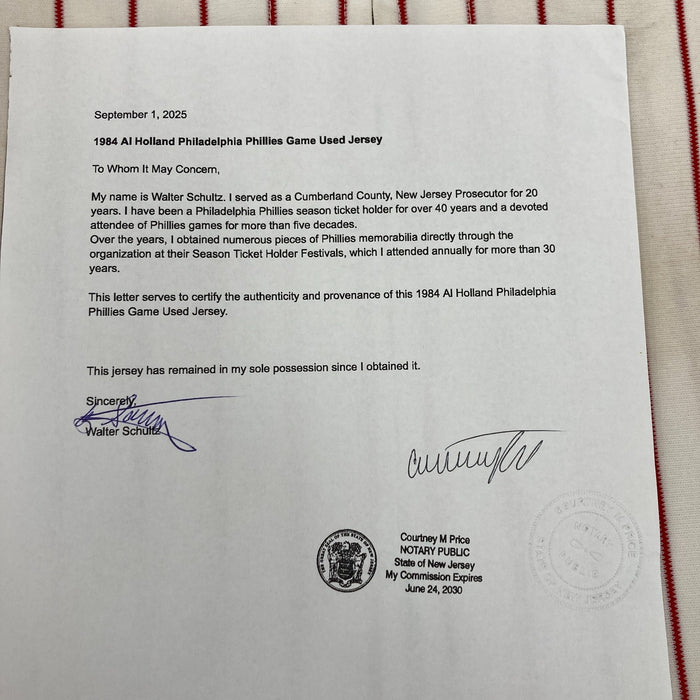 Al Holland 1984 Game Used Philadelphia Phillies Jersey MEARS A10 The Finest