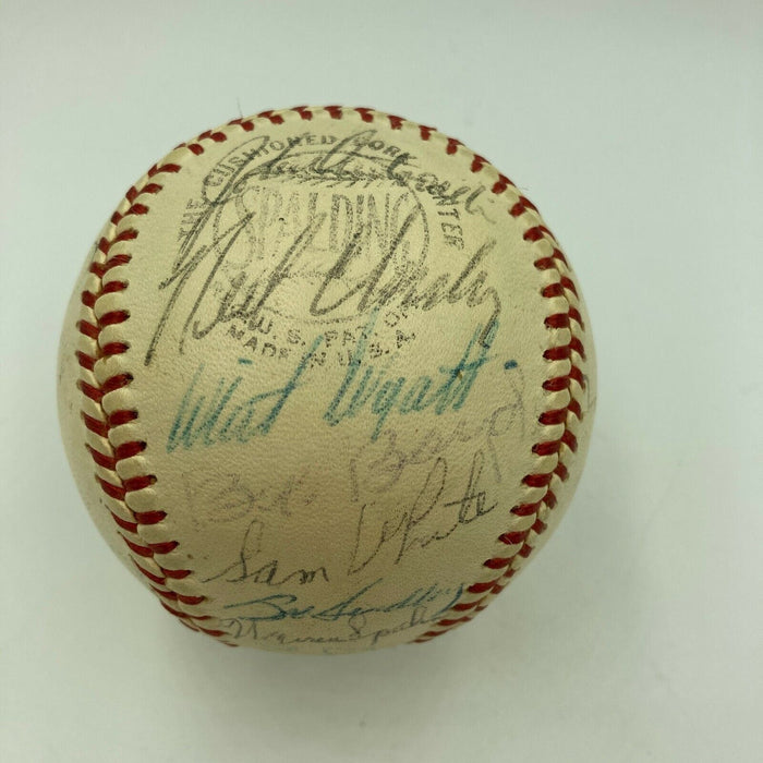 Hank Aaron Eddie Mathews 1961 Atlanta Braves Team Signed NL Baseball JSA COA