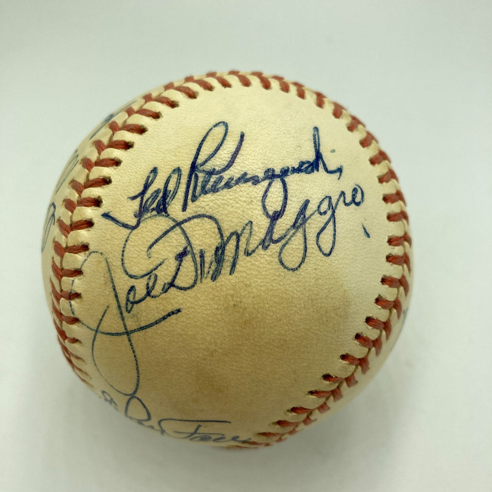 Joe Dimaggio Willie Mays Stan Musial Casey Stengel Multi Signed Baseball JSA COA