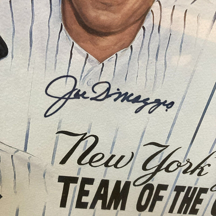 Joe Dimaggio New York Yankees Team Of The Century Signed 23x29 Litho Photo JSA