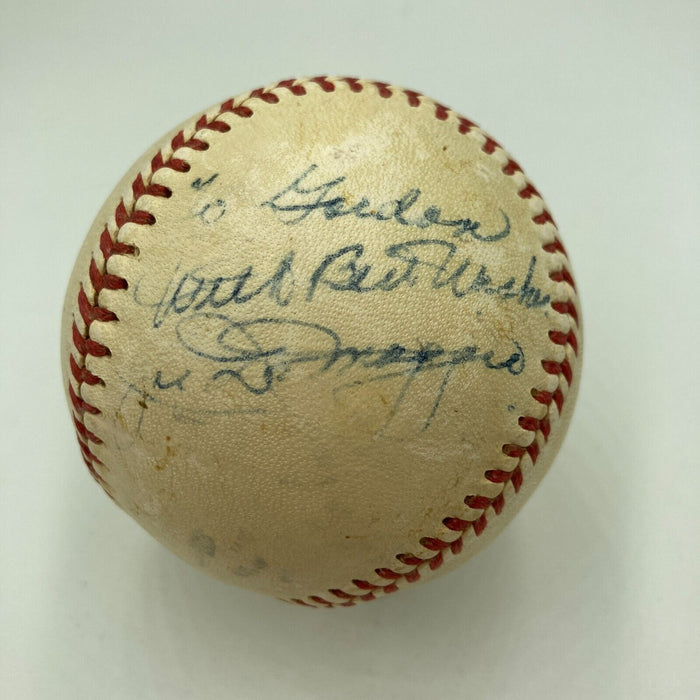 Joe DiMaggio Signed 1940's American League Harridge Baseball Beckett COA