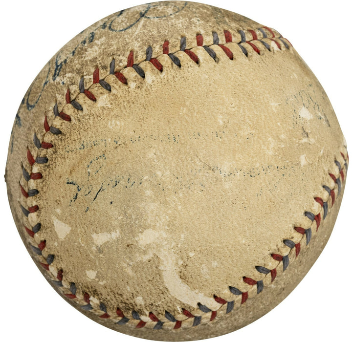 Stunning Babe Ruth & Lou Gehrig Signed American League Baseball PSA DNA & JSA