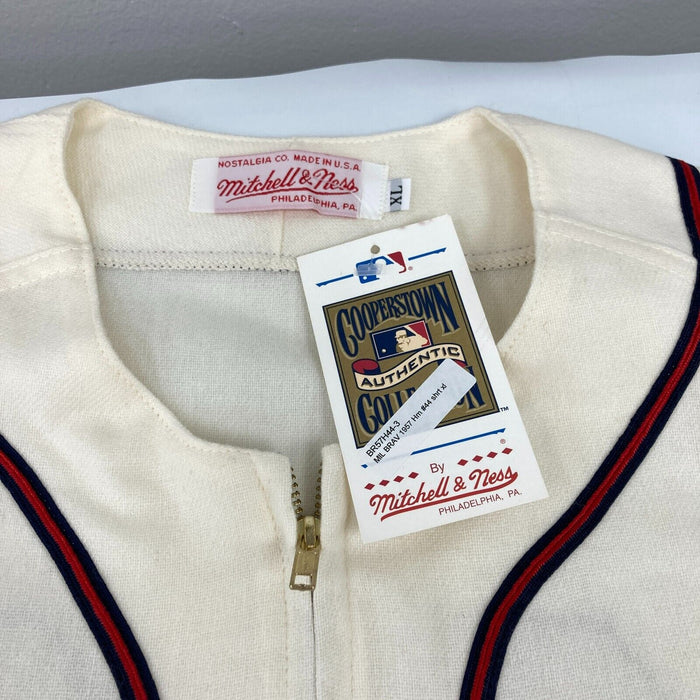 Hank Aaron Signed Authentic 1957 Milwaukee Braves Game Jersey Upper Deck UDA COA