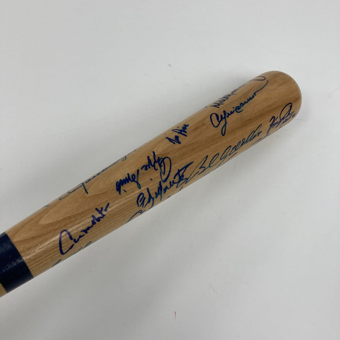 Hall Of Fame Multi Signed Baseball Bat 25 Sigs Chipper Jones JSA COA