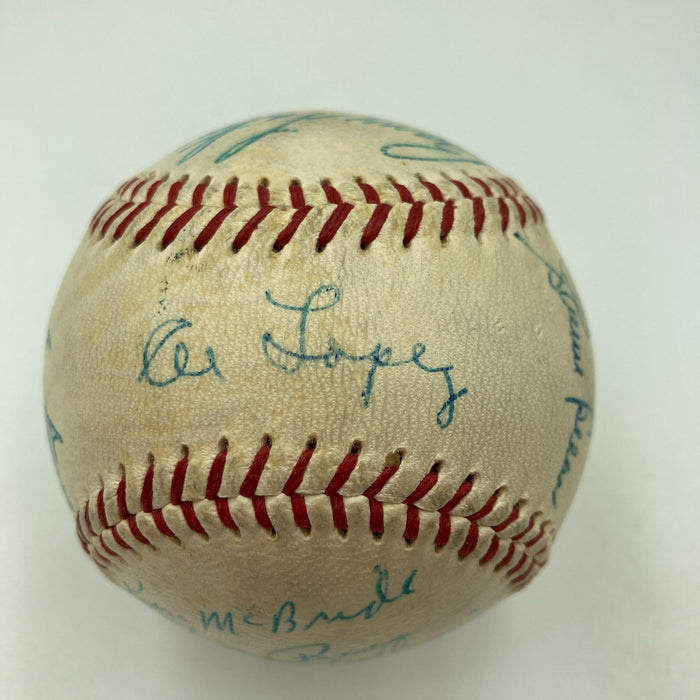 1959 Chicago White Sox AL Champs Team Signed Baseball Nellie Fox JSA COA