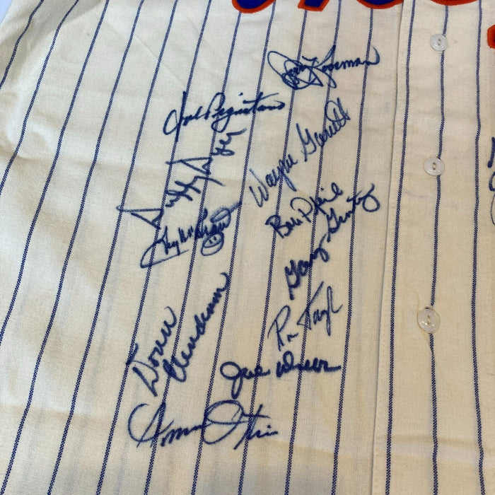 Beautiful 1969 New York Mets World Series Champs Team Signed Jersey JSA COA