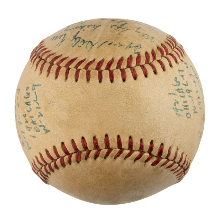 Dickey Kerr Single Signed Heavily Inscribed Stat Baseball 1919 Black Sox JSA COA