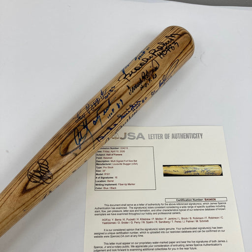 Beautiful Hall Of Fame Multi Signed Baseball Bat Kirby Puckett JSA COA