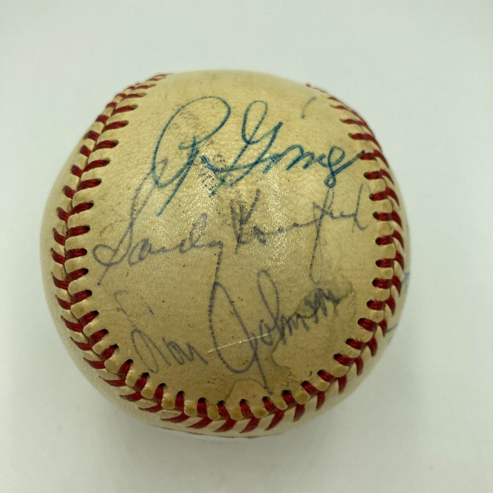 1965 Los Angeles Dodgers World Series Champs Team Signed Baseball Koufax JSA COA