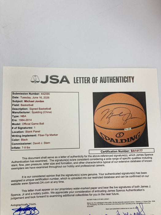 Michael Jordan Signed Spalding Official NBA Game Basketball JSA & Upper Deck COA
