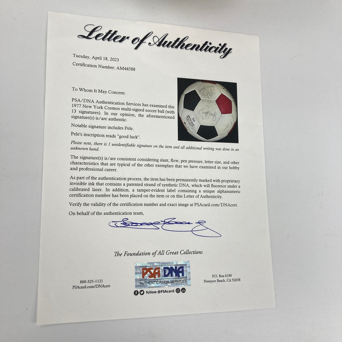 1977 New York Cosmos Pele Team Signed Vintage Soccer Ball PSA DNA World Cup
