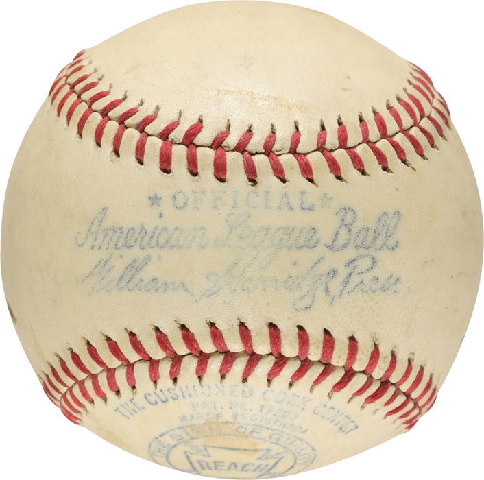 Joe Dimaggio #5 & Ted Williams #9 Signed 1940's AL Harridge Baseball PSA DNA