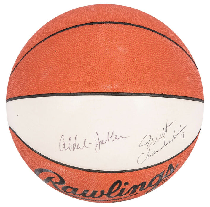 Wilt Chamberlain Bill Russell Kareem Abdul-Jabbar Dr. J Signed Basketball BAS