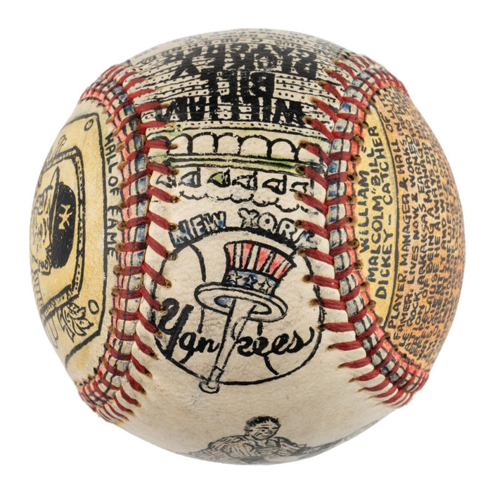 Beautiful Bill Dickey Hand Painted George Sosnak Folk Art Hall Of Fame Baseball