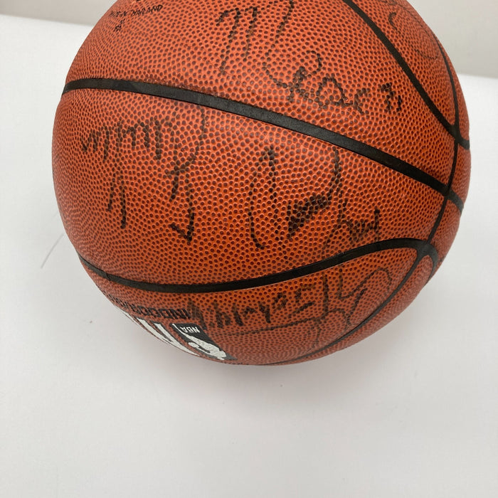 1998-99 San Antonio Spurs NBA Champs Team Signed Basketball Tim Duncan JSA COA
