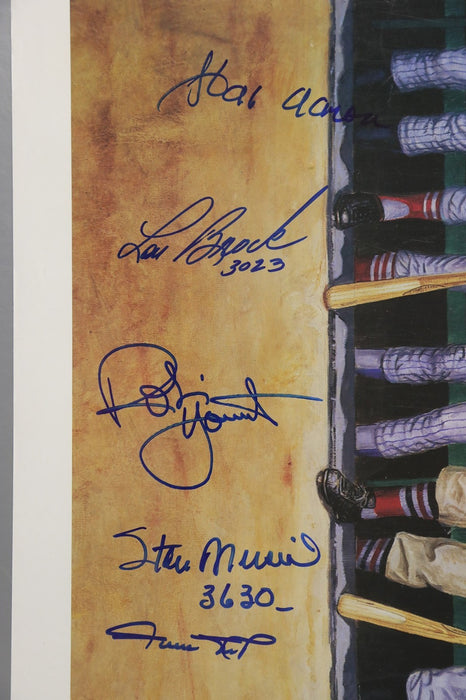 3000 Hit Club Signed Large Lithograph Photo 14 Sigs Willie Mays Hank Aaron PSA