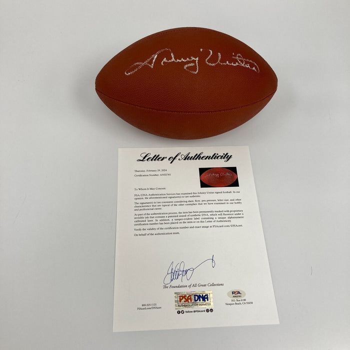 Johnny Unitas Signed Authentic Wilson NFL Game Football PSA DNA COA