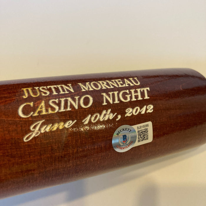 Justin Morneau Signed Game Model Baseball Bat Beckett Hologram