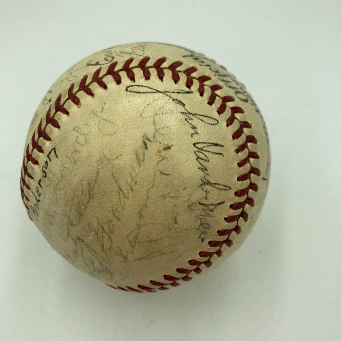 1938 Cincinnati Reds Team Signed Baseball Ernie Lombardi Beckett COA