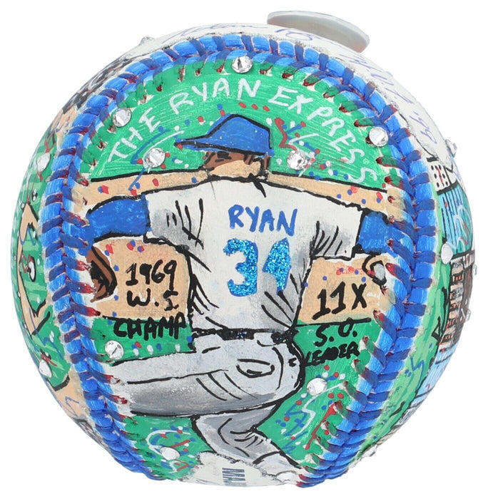 Nolan Ryan Signed Charles Fazzino Hand Painted Pop Art Baseball Steiner Hologram