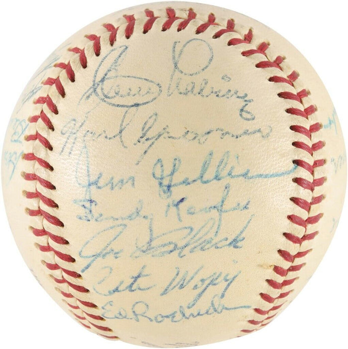 1955 Brooklyn Dodgers W.S. Champs Team Signed Baseball Jackie Robinson JSA COA