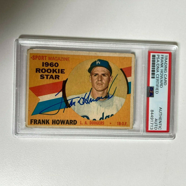 1960 Topps Frank Howard RC Signed Baseball Card Los Angeles Dodgers PSA DNA COA
