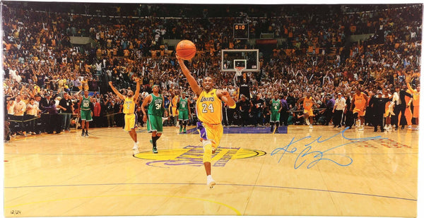 Beautiful Kobe Bryant Signed 2010 NBA Finals Game 7 20x38 Canvas Photo PSA DNA